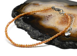 Браслет из циркона шарик граненый 2мм цвет песочный, 19см