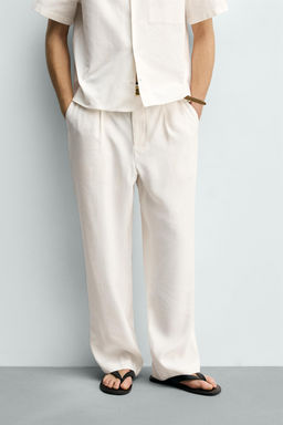PANTAL?N RELAXED FIT PLIEGUES / Blanco - Zara фото 2