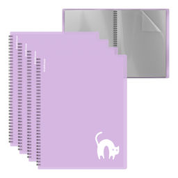 Цена за 4 шт. Папка файловая пластиковая на спирали ErichKrause Pastel Bloom Cats, с 20 прозрачными карманами, A4, розовый, ассорти (в пакете по 4 шт.)