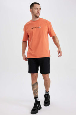 DeFactoFit Футболка Oversize из 100 % хлопка с круглым вырезом сзади и короткими рукавами с принтом  фото 3