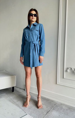 Платье AURA 3194-164 синий джинс  фото 4