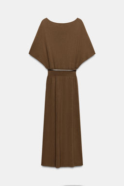 VESTIDO MIDI PUNTO CINTUR?N / Marr?n - Zara фото 9