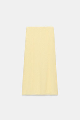FALDA MIDI PLUMETI / Amarillo claro - Zara фото 7