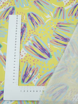 Штапель Яркая фантазия цв.лимонный, ш.1.45м, вискоза-100%, 105гр/м.кв - Купава фото 7