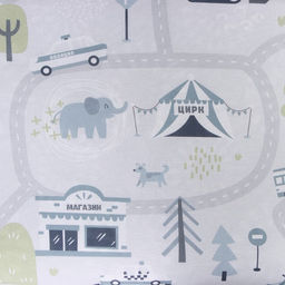 Постельное бельё Крошка Я Карта города, 112х143 см, 60х120+20 см, 40х60 см, 100% хлопок  фото 4