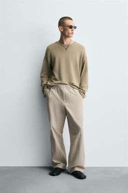 RELAXED FIT STRIPED TROUSERS