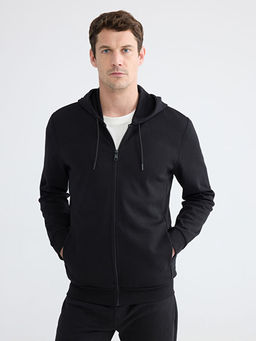 Kap??onlu Erkek Fermuarl? Sweatshirt