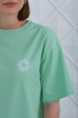 Арт. 3189 Футболка женская 42-48 (4 шт) Цвет:салатовый - Калинка фото 5