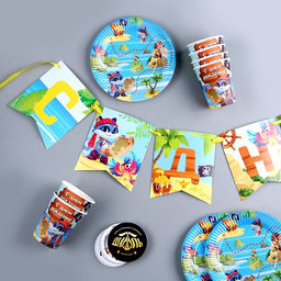 Набор бумажной посуды Сокровище пиратов: 6 тарелок, 6 стаканов - Страна карнавалия фото 3