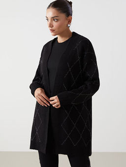 ?al Yaka Baklava Desenli Kad?n Triko H?rka