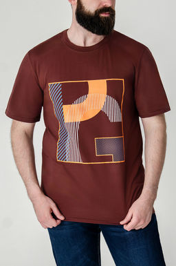 Арт. 614-152 Футболка мужская 48-56 (5 шт) Цвет:кирпичный