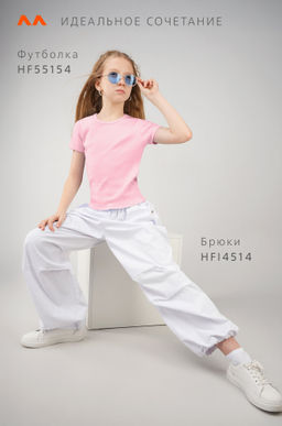 Футболка для девочки в рубчик из рибаны Happyfox  фото 25