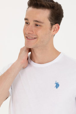 Erkek Beyaz Bisiklet Yaka Ti__rt