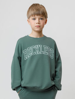 КР 302843/темно-зеленый 5611 к608 джемпер (свитшот) для мал