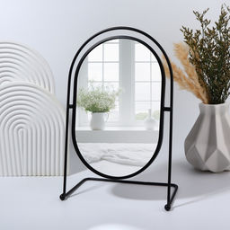 Зеркало настольное «PREMIUM MIRROR», зеркальная поверхность 17.5×26.5 см, цвет чёрный