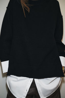 JUMPER WITH CONTRAST POPLIN - Zara фото 13