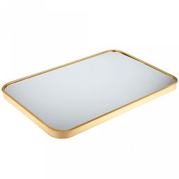 Зеркало настенное, интерьерное 80х100см, алюминиевая рама ширина 2,7см, цвет - золото, закругленные края, подходит для вертикальной и горизонтальной установки (Китай)