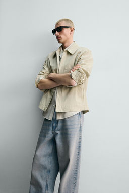 SOBRECAMISA REGULAR FIT POPEL?N / Verde claro - Zara фото 6