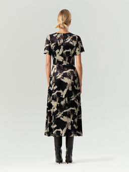 EMKA / Платье миди из 100% вискозы с принтом фото 6