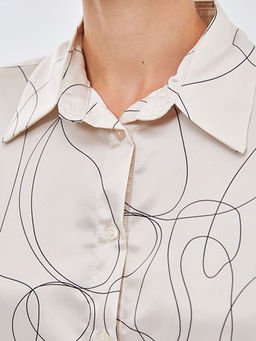 Desenli Saten Kad?n G?mlek Tunik