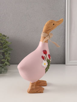Фигурка полистоун «Утка с ромашками и тюльпанами», 17×7.5×21.5 см