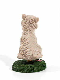 Сувенир полистоун "Терьер на полянке" крутится 6,8х6,5х10,5 см