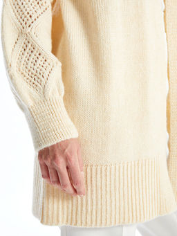 ?al Yaka Kendinden Desenli Uzun Kollu Kad?n Triko H?rka