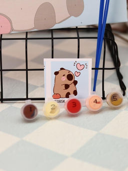 Картина по номерам на подрамнике Draw Me! Capybara in love, (20*20 см)