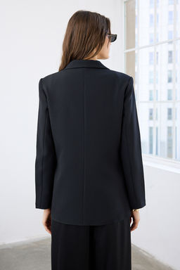 Antrasit Regular Astarl? Dugme Detayl? Dokuma Blazer Ceket TWOAW21CE0264