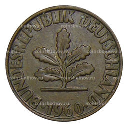 Монета 2 пфеннига 1960 года G Германия