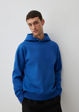 Kapusonlu Mavi Basic Sweatshirt