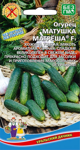 Огурец МАТУШКА МАТРЁША F1 Кожица тонкая, мякоть ароматная, сочная, сладкая! Великолепен в свежем виде, хорош в засоле и в консервировании!