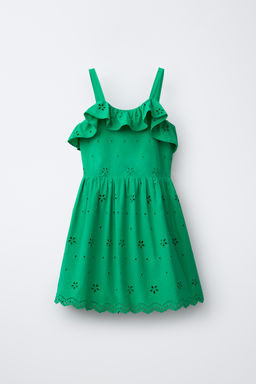 VESTIDO BORDADO SCHIFFLY VOLANTES / Verde - Zara фото 5