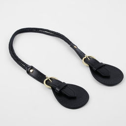 Ручка для сумки, шнуры, 60×1.8 см, с пришивными петлями 5.8 см, цвет чёрный, золотой