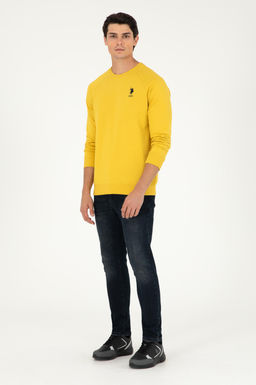 Мужской желтый базовый свитшот - U.s. polo assn фото 4