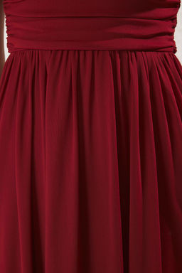 TRENDYOLMILLA Yag Yesili A-Kesim V Yaka Orme Uzun S?k Abiye Elbise TPRSS25AE00096  фото 13