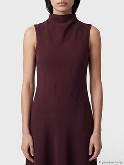 Dik Yaka Krep Elbise