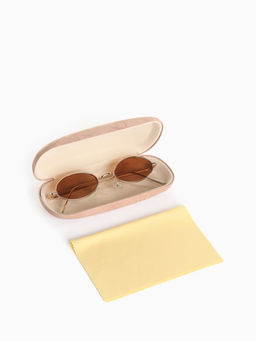 Футляр для очков на хлопушке, с рисунком, размер 16×6×3 см, бежевый