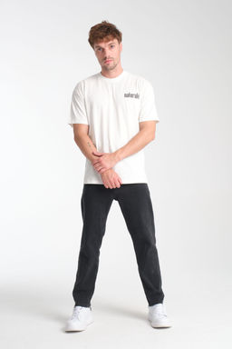TRENDYOL MAN Beyaz Oversize/Genis Kesim Kabar?k Bask?l? %100 Pamuk T-Shirt TMNSS25TS00200 - Trendyolmilla фото 6