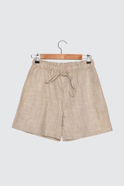 TRENDYOLMILLA Tas Belden Ayarlamal? Keten Gorunumlu Dokuma Sort TWOSS21SR0191  фото 6