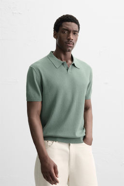 RIB KNIT POLO SHIRT - Zara фото 2