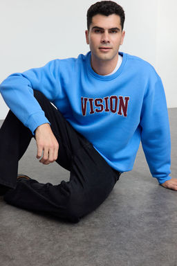 Mavi Unisex Oversize/Genis Kesim Nak?sl? Ici Polarl? Sweatshirt TMNAW25SW00015