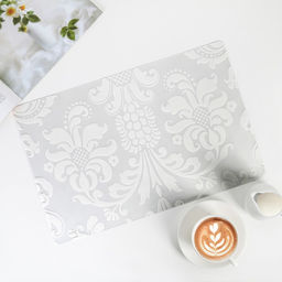 Цена за 12 шт. Салфетка сервировочная на стол Доляна Абстракция, 4328 см, цвет белый