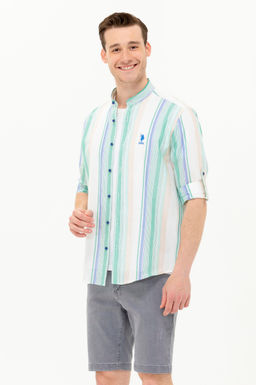 Мужская зеленая рубашка с длинным рукавом - U.s. polo assn фото 4