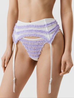 Infinity / Трусы стринги-бразилиано с поясом для чулок Apasta белый - Infinity Lingerie фото 3