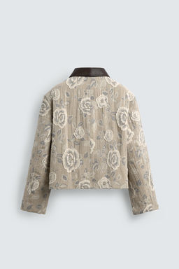 CAZADORA JACQUARD FLORAL IRREGULAR / Beige oscuro - Zara фото 9