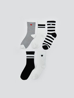 Desenli Kad?n Soket ?orap 5li