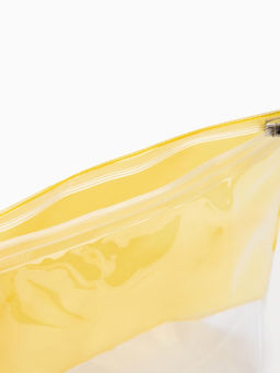 Цена за 3 шт. Косметичка для бассейна с застёжкой зип-лок, без рисунка, прозрачная/жёлтая