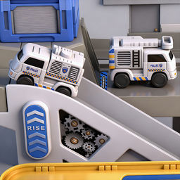 Парковка "Служебный паркинг" (свет, звук, 3 металл машины, самолет) в коробке