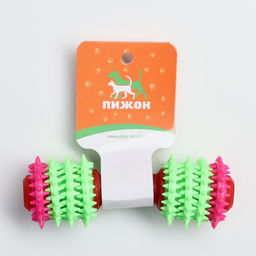 Игрушка жевательная 15,5 х 5,5 см, красная/зелёная/розовая - Пижон фото 4